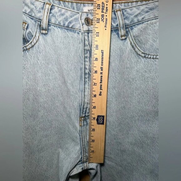 WeWoreWhat Mom Slit Straight Light Denim Jeans Women's size 31 high waisted - Picture 12 of 12